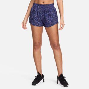 Nike Women's One Dri-FIT Mid-Rise 3" Brief-Lined Printed Shorts